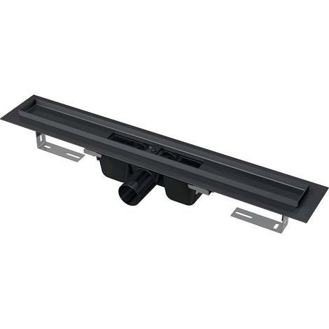 Alca - Duschrinne 85 cm, mit Rand für Lochrost, schwarz matt APZ1BLACK-850 (1/3)