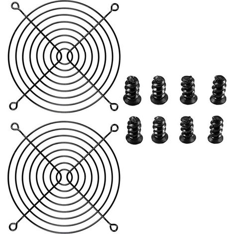 Grilles pour Ventilateur PC 120mm,Fan Grill Grille,Protection des Ventilateurs d'ordinateur,Grille de Ventilateur de Refroidissement,Kit de 2,Noir. (1/5)