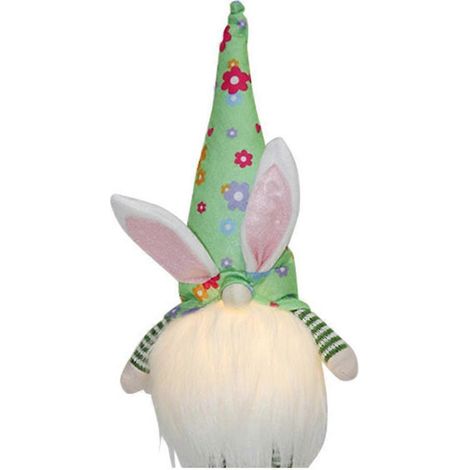 Lapin de Pâques gnome avec lumière LED, peluche lapin Tomte suédoise faite main pour D (1/5)