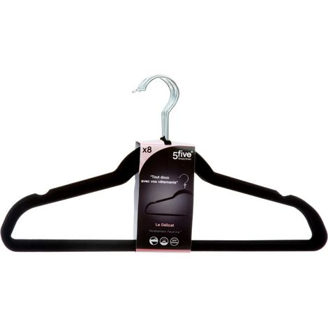 Lot de 8 Cintres en Feutrine 44cm Noir