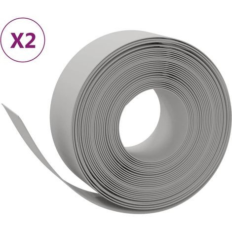 Bordures de jardin 2 pcs gris 10 m 20 cm polyéthylène
