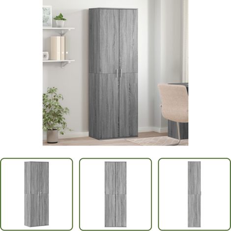 Hochregal - Highboard Grau Sonoma 60x35x180 cm Holzwerkstoff (1/5)