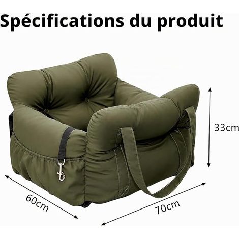 Dog Car Seat, Dog Car Seat, Foldable Dog Car Seat with Adjustable Fixing Straps and Storage Pouch, Suitable for Sedan and SUV (1/2)