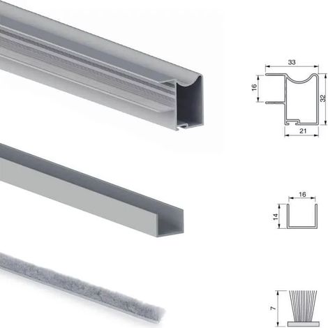 Sistema a Scorrimento Inferiore per Armadio 2 Ante 16 mm con Chiusura Soft Emuca