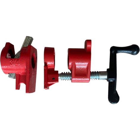 Support de tuyau en fonte malléable robuste, lot de 2 pinces de fixation à 6 points pour menuiserie, colliers de serrage industriels, usage intensif (1/5)