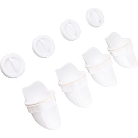 Kit de 4 mangeoires à poules DIY résistantes à la pluie. avec alimentation automatique par gravité. pour seaux. barils. bacs et auges (blanc). (1/5)