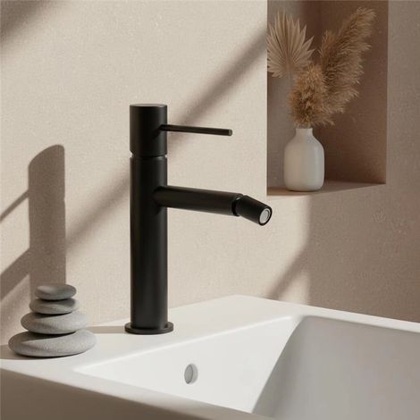 Exagonshop Rubinetto bidet monocomando nero opaco Hidden