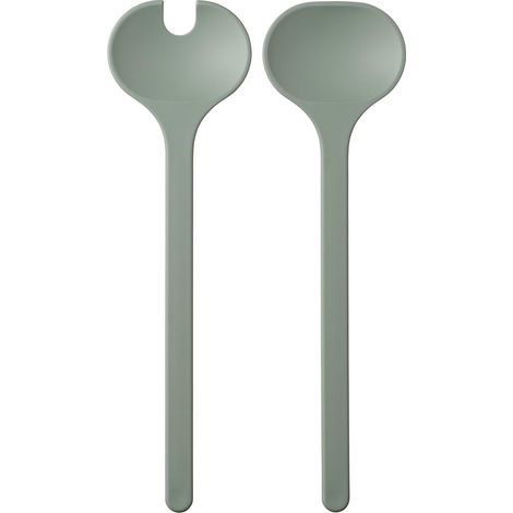 Couverts à salade 2 pièces Silueta - Lavable au lave-vaisselle - Couverts à salade - Fourchette et cuillère à salade - Nordic sage (1/5)