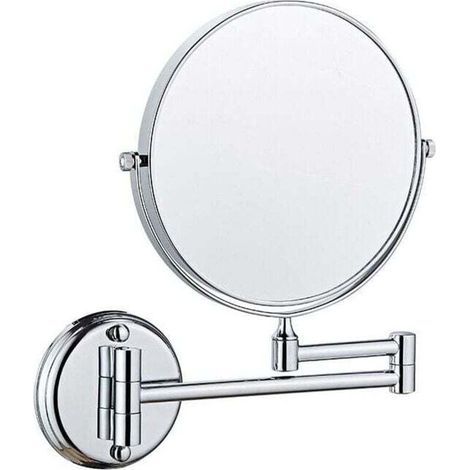 Specchio pieghevole telescopico ingranditore per il bagno - 8 pollici 10x telescopico - Argento bianco
