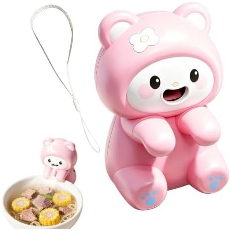 Ventilateur rafraîchissant pour boissons, motif animal amusant, silencieux et rechargeable par USB Petit ventilateur pour soupes, cafés, pâtisseries, thés et repas, idéal pour la maison, la cuisine, (1/5)