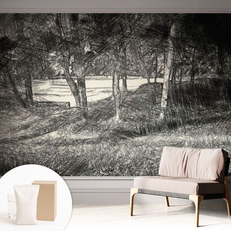Papier peint intissé avec imprimé installation simple qualité excellente sans désordre - Colle incluse gratuite Paysage serein 312x219 cm (1/5)