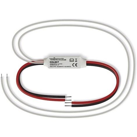 Velleman Mini variateur LED pour bandes LED monochromes, allume et éteint l'éclairage LED, variateur de lampes LED, contrôlé par un seul bouton poussoir, pour Niko Bticino, max. 5 A, 12 V / 24 V (1/6)