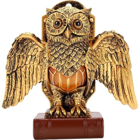 Veilleuse Hibou Vintage en Résine, Décor de Livre Magique (1/5)