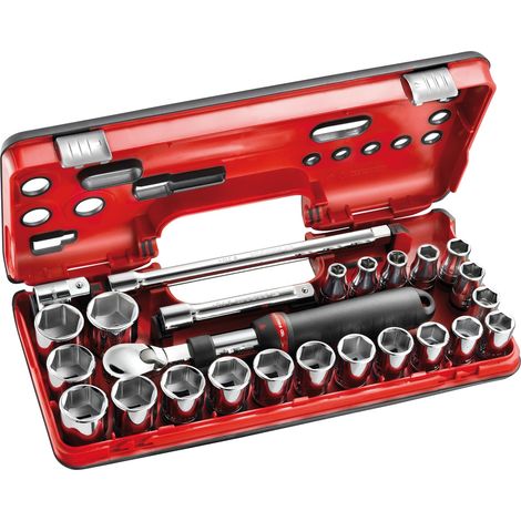 FACOM Steckschlüssel-Set 1/2 D-Box, 21-tlg., mit Umschaltknarre (1/3)