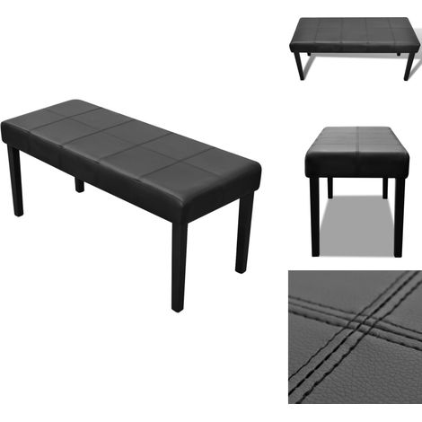 Banc en cuir synthétique de haute qualité Noir - Banc Coffre - Banc D'entrée - Meuble Rangement - Canapé D'appoint - Décoration Intérieur (1/5)