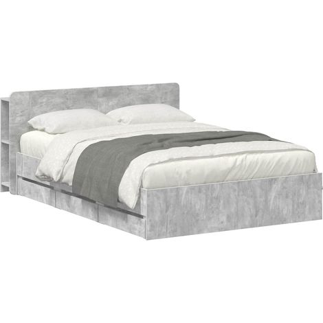 Estructura de cama con almacenamiento con cajón Gris Hormigón vidaXL (1/5)