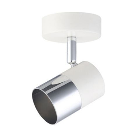 Halogen Wandleuchte Modell Moon EDM - 50W - GU10 - Weiß und Chrom - Glühbirne nicht inbegriffen