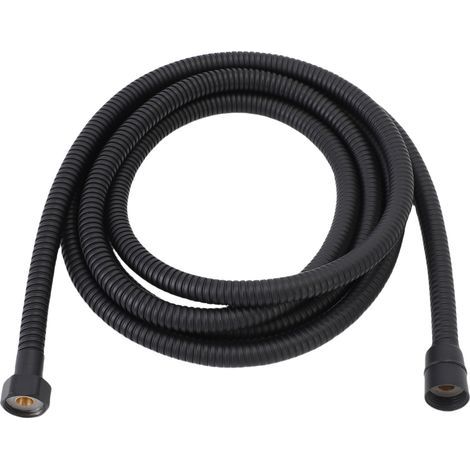 Flexible de douche extra long 3 mètres – Anti-nœuds, débit puissant, économique en eau, gaine PP étanche, noir, pour pommeau de douche (1/5)
