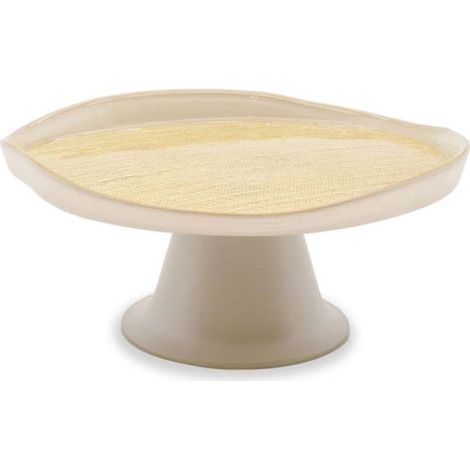 WD Lifestyle Alzata Media in Vetro Perla e Oro Ø21 cm – Alzatina Decorativa da Tavola (1/2)