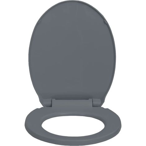 Sedile WC con chiusura ammortizzata sedile WC ovale grigio per bagno casa ristorante hotel negozio 020002918