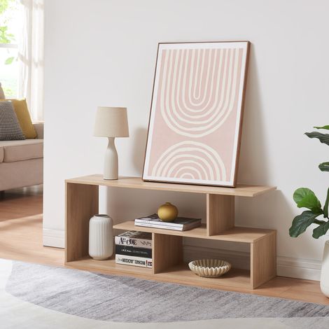 Meuble TV Anän 100 x 30 x 42 cm effet chêne [en.casa] (1/5)
