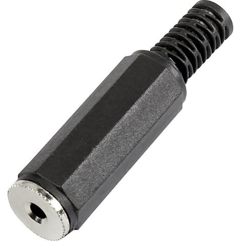 TRU COMPONENTS 595212 Klinken-Steckverbinder 2.5 mm Buchse, gerade Polzahl: 2 Mono Schwarz 1 St.