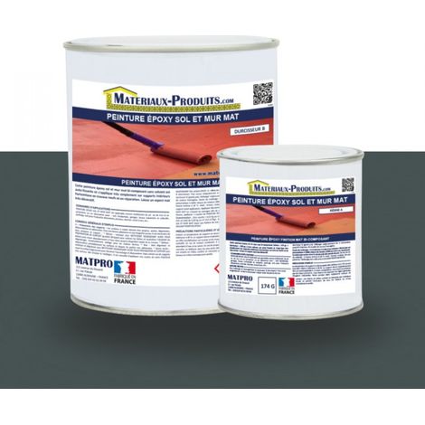 Peinture époxy sol et mur Mat - 5 Kg Gris anthracite - MATPRO (1/5)