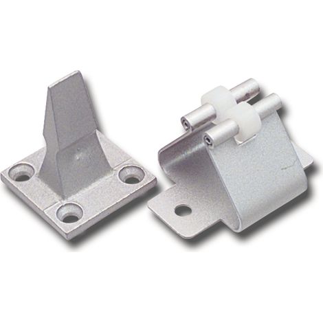 Türhalter 1064 mit Federhalter, Wandabstand 48 mm, Aluminium silber lackiert (1/4)