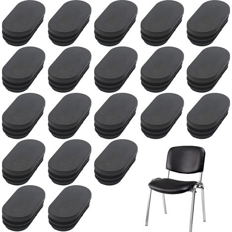 Bouchon Pied de Chaise Ovale 15x30mm 20x40mm 24pcs, Embout Chaise, Bouchons à lamelles, Bouchons en Plastique Ovale pour Pieds de Meuble Trampoline Armoire Chaise (15x30mm) (1/5)