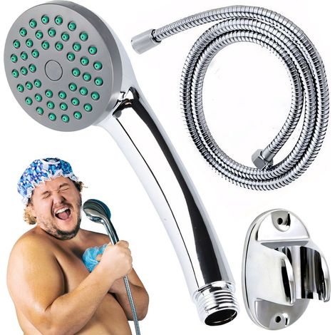 Set doccia, soffione universale ad alta pressione per il risparmio idrico, doccetta a mano con funzione massaggio e tubo flessibile da 1,5 metri. (1/5)