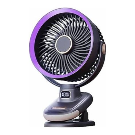 Ventilateur portable pour poussette avec écran LCD, 5 vitesses, clip trépied pour poussettes, sièges auto, fauteuils roulants, chambres et voyages, blanc-ARCAN (1/5)