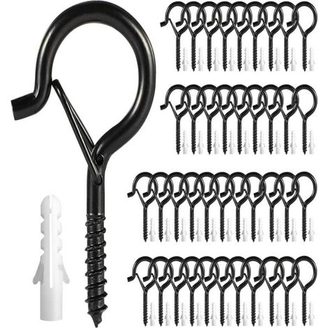 Crochets de plafond, 40 pitons à vis pour suspendre les plantes, lampes à ventouses, crochets pour outils, je (1/5)