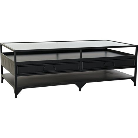 Mesa Centro Metal Cristal 120X60X40 Negro (1/5)