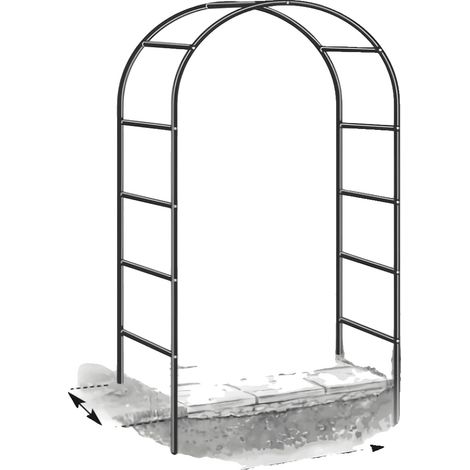 Arco da giardino, supporto per piante in metallo, struttura decorativa per esterni, nero (1/2)
