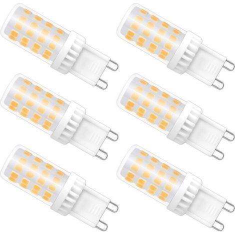 Ampoules LED G9 Dimmable, 4W équivalent à 40W halogène, 480 LM, Blanc Chaud 3000K, Culot G9 Standard, Angle de rotation à 360 °, pour Ceiling Lighting, Kitchen, Paquet de 6 (1/4)