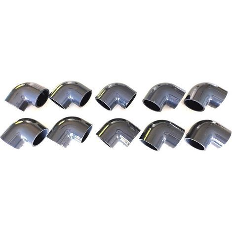 Lot de 10 Coudes 90° 50mm PVC Pression Piscine et arrosage 5cm 50mm-