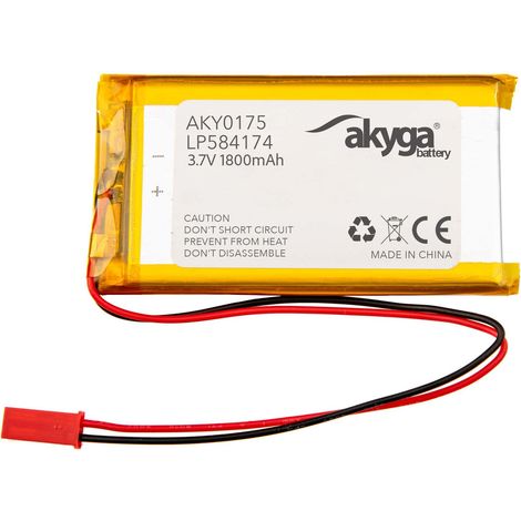 Batterie Li-Po LP584174 Akyga AKY0157 3,7 V / 1800 mAh PCM Connecteur JST 2 broches 150 mm (1/2)