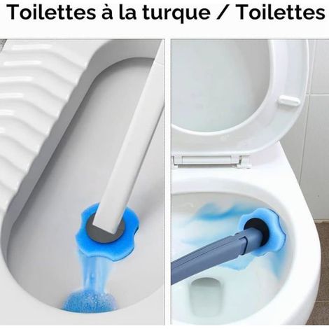Brosse WC - Tete de Rechange Jetable avec Detergent - Systeme de Nettoyage Unique pour Toilette - 24 Unites (1/5)