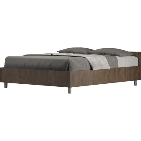 Letto Matrimoniale Francese 140x200 cm Senza Rete Nuamo Noce (1/5)