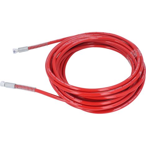 Tuyau Haute Pression 15m pour Pistolet Peinture Airless, Flexible Universel 1/4", Rouge (1/5)
