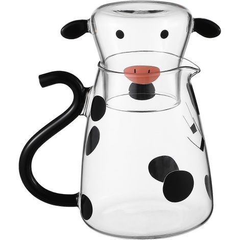 Bouilloire en verre en forme de vache avec tasse, théière, cafetière et distributeur de jus.-15.20X13.00X9.50CM (1/4)