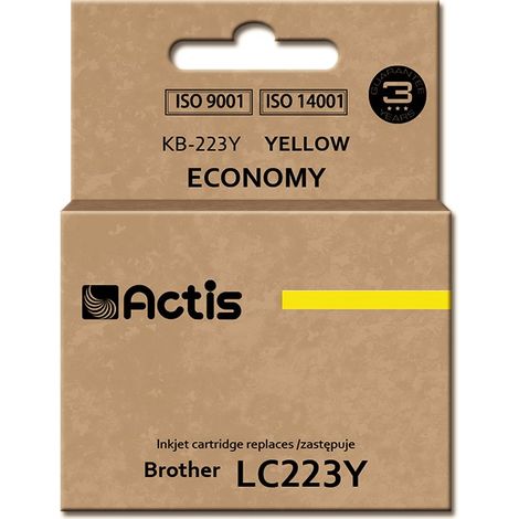 ACTIS KB-223Y - Gelbe Tintenersatztinte für Brother LC223Y, 10 ml