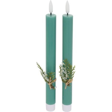 Set di 2 candele led lupa a bastoncino verdi - Atmosphera créateur d'intérieur (1/5)