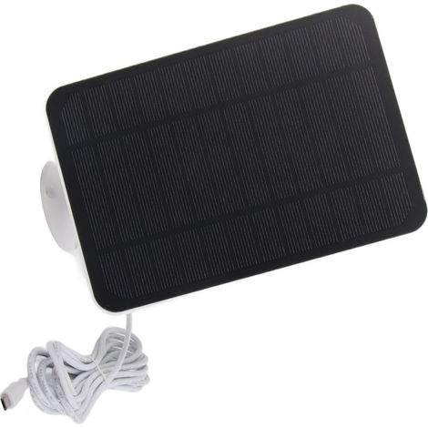 Panneau Solaire 4W 5V pour Caméra Arlo Ring Blink, Chargeur Solaire IP65 avec Support Orientable 360° Blanc (1/5)