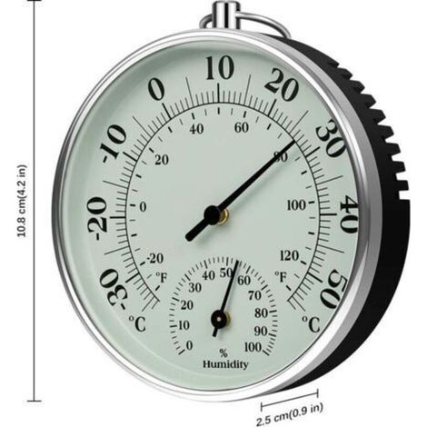 Thermomètre intérieur/extérieur 10 cm, thermomètre d'humidité intérieur/extérieur, moniteur de température de l'air intérieur/extérieur, thermomètre d'humidité de climatisation, indicateurs de jauge (1/5)
