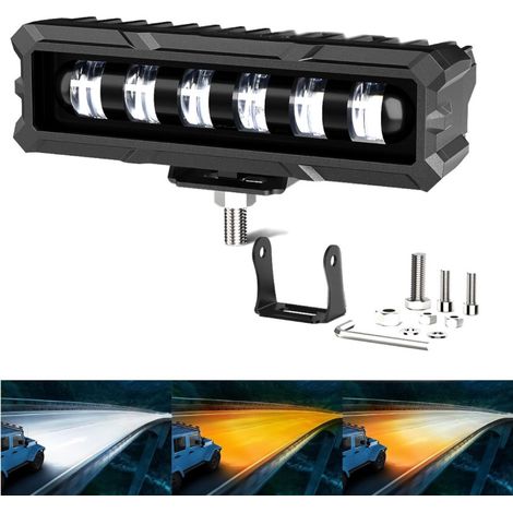 15,5 cm 7D LED-Strahler - super leistungsstarker Halogen-LED-Bar 40 W, kombiniert weißes und gelbes Licht, 12V - 24V, für ATV S