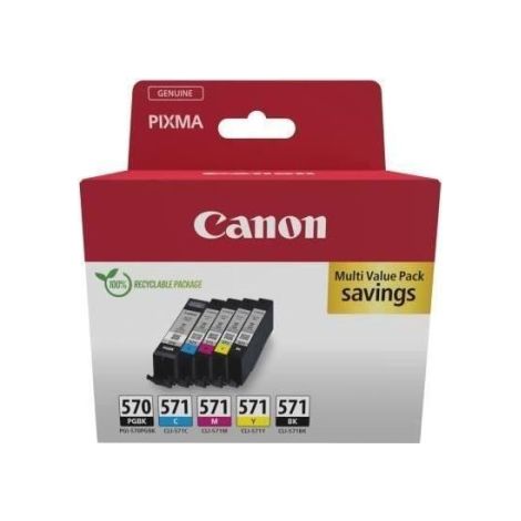 Multipack cartouches d'encre - CANON - PGI-570 Noir + CLI-571 Noir/Cyan/Magenta/Jaune (1/3)