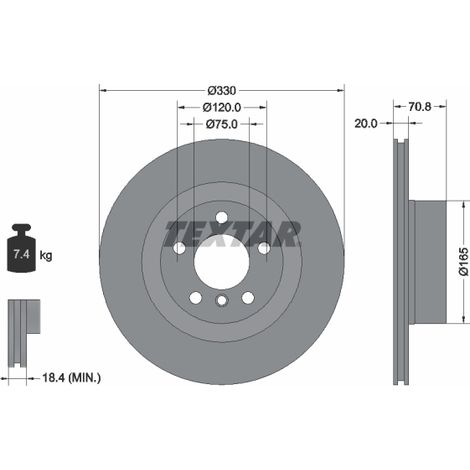 Lot de 2 Disques de frein Textar 92256303 BMW 34206790362 34206868936 6790362