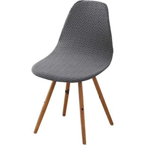 Housses de chaise de salle à manger scandinaves, housses de chaise de cuisine extensibles, gris foncé, lot de 2 (1/5)