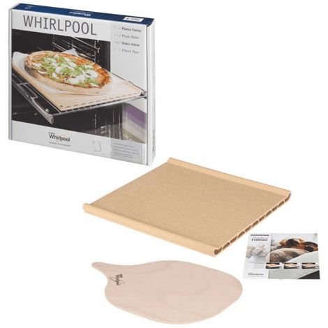 Whirlpool – Pierre à pizza en terre cuite pour four à chaleur tournante – Dimensions 41.5 x 40.5 x 6.5 cm – 484000000276 (1/7)